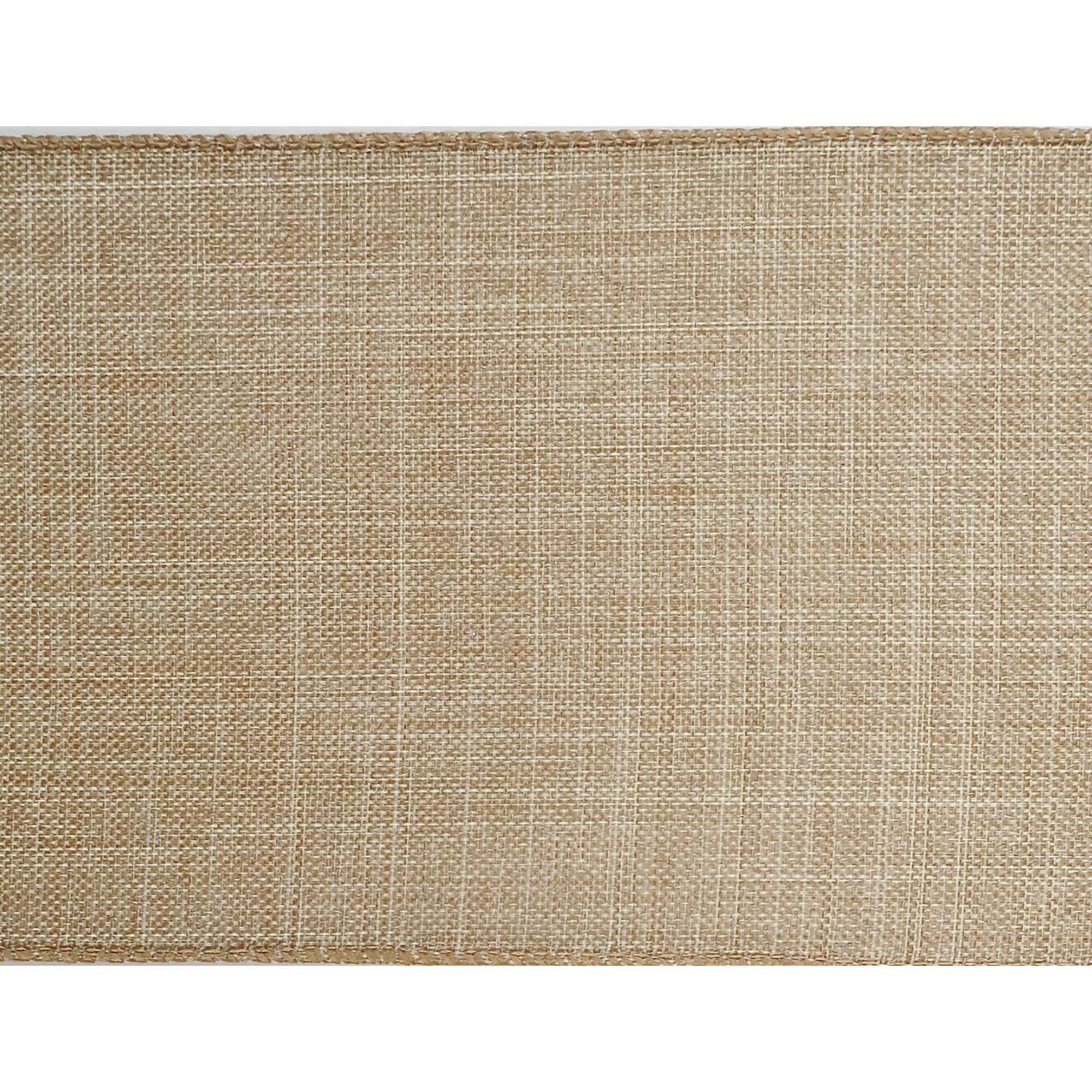 4" x 18ft. Faux Linen Wired Ribbon by Celebrate It™ Specialty